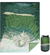 KingCamp Ultralight Camping Blanket, Packable Down Alternative Puffy Printed Wearable Blanket wit...