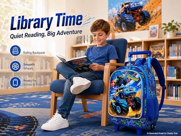 boys rolling backpack