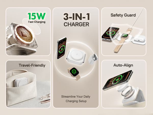 3in 1 travel charging station iphone 17 pro