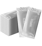 Wet Wipes Individually Wrapped Hand Wipes Pack of 200 Wet Napkins Quick Hand Cleaning Silver Pack...