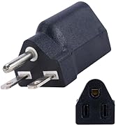 PLIS 6-15P to 5-15R US Plug Adapter ,Electrical Converter,3Prong ,110V / 120V to 220V / 240V,15A,...