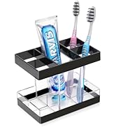 Toothbrush Holders for Bathrooms Countertop Organizer - Electric Toothbrush Holder Set, 5 Slots T...