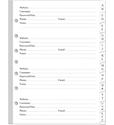 Password Book Refills - A-Z Password Notebook Refill Paper with Alphabetical Tabs, 120gsm White P...