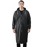 Loomluxe EVA Raincoat for Adults - Reusable Transparent Poncho, Waterproof & Breathable Rain Wear...