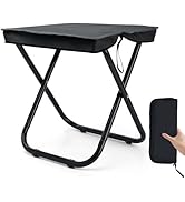 Outplea 16" Foldable Portable Camping Stool Heavy Duty 350lbs for Adults, Lightweight Travel Stoo...