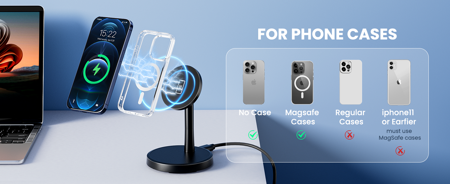 wireless charger iphone Stand 15W Fast Mag-Safe Charger for iPhone
