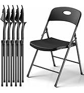 MAKE CHANGES Folding Chairs 6 Pack, Outdoor Folding Chairs for Outside Indoor, Portable 350 lbs C...