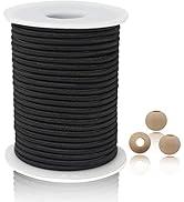 ZHFMLY 1/8 inch Black Elastic Cord String for Sewing 23 Yards 3mm Round Elastic Rope Cord for Hai...
