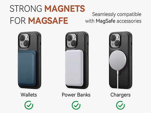 case with stand pu leather compatible with magsafe