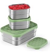 Tanjiae Stainless Steel Snack Containers for Kids | Easy Open Leak Proof Small Food Containers wi...