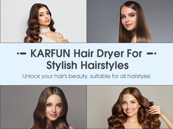 KARFUN Hair Dryer For Stylish Hairstyles 110000 RPM Hair Dryer, High-Speed Brushless Motor