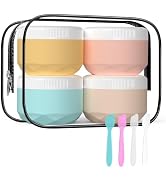 Travel Containers for Toiletries, Silicone Cream Jars BPA Free, TSA Approved 1oz Travel Size Cont...
