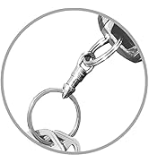 KeySmart KeyConnect Mini Carabiner Clip with Swivel Clasp Lobster Hook - Stainless Steel Small Lo...