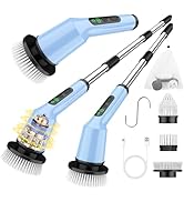 Electric Spin Scrubber for Cleaning Bathroom, Shower Scrubber Cordless Cleaning Brush with IPX7 W...