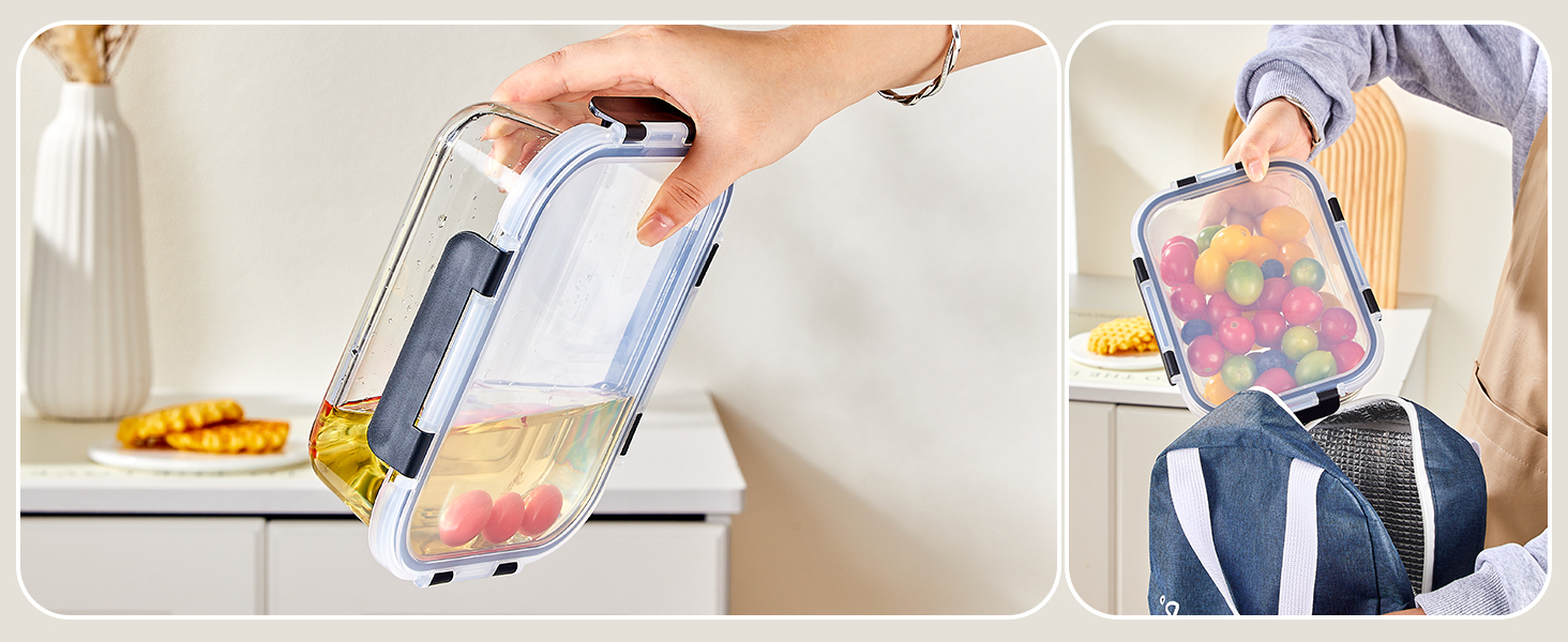 8 Pack 32OZ Glass Food Storage Containers with Lids