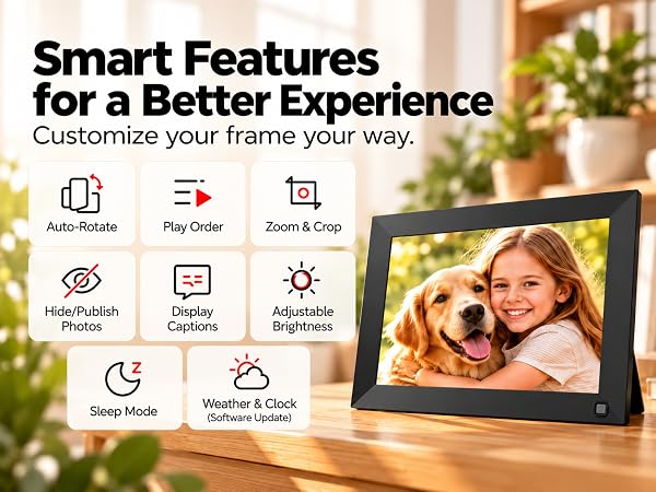 photo display, large picture frames, digital photo frame no wifi needed, picture frames for desk