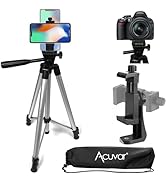 Acuvar 50" Smartphone/Camera & Camcorder Tripod with Rotating Mount to Fit All Phones & iPhone & ...