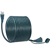 20ft Green Outdoor Extension Cord - Long 14Gauge Heavy Duty Construction SJTW 3Prong Waterproof P...