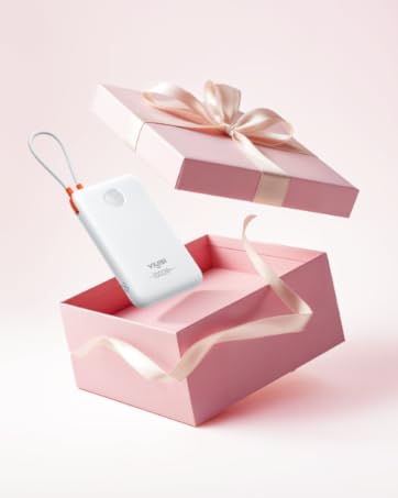 lightweight small portable charger with built in cable