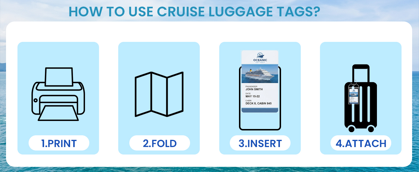 Cruise Luggage Tag Holder for Carnival Princess Norwegian NCL MSC Holland America
