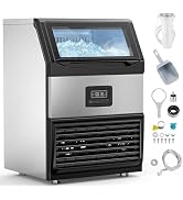 ROVSUN 440LBS/24H Commercial Ice Maker, Freestanding/Under Counter Industrial Ice Machine with Ti...