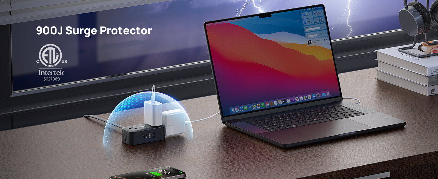 surge protector flat plug