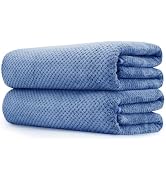 MaopaoBeauty 2 Pack Bath Towel Set 35" x 70", Extra Large Waffle Bath Towel Set, Microfiber Super...