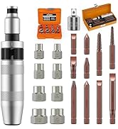 12PCS 3/8" Hand Manual Impact Driver and 8PCS 3/8" Bolt Extractor, XEWEA Reversible Impact Screwd...