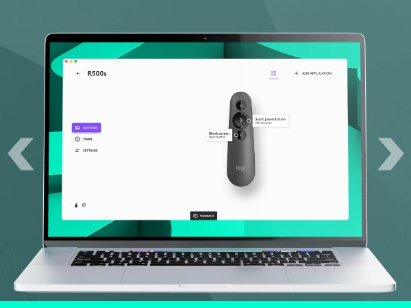 R500s Laser Presentation Remote, Bluetooth, USB-A Receiver, Presentation Clicker with Laser Pointer