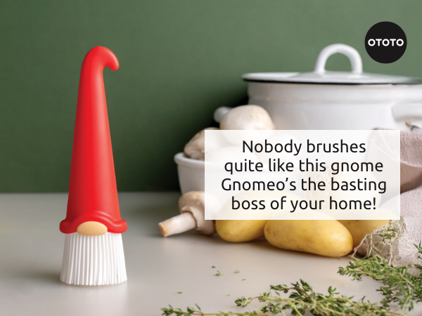 silicone pastry brush with pointed hat shaped like gnome food brush for cooking