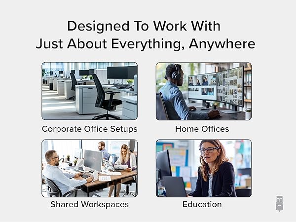 A pc docking station keeps devices connected making it easy to switch between work and personal use