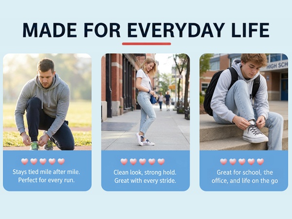 Aiahoel shoelaces made for everyday life: running, school, work, and outdoor adventures.