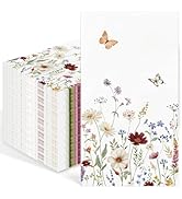 IANFEPH 100 Pcs Floral Paper Napkins 3 Ply Disposable Wildflower Napkins Decorative Dinner Napkin...