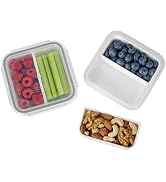 carrotez 2 Compartment Small Snack Containers, Mini Snack Containers for Mini Fridge, Small Divid...