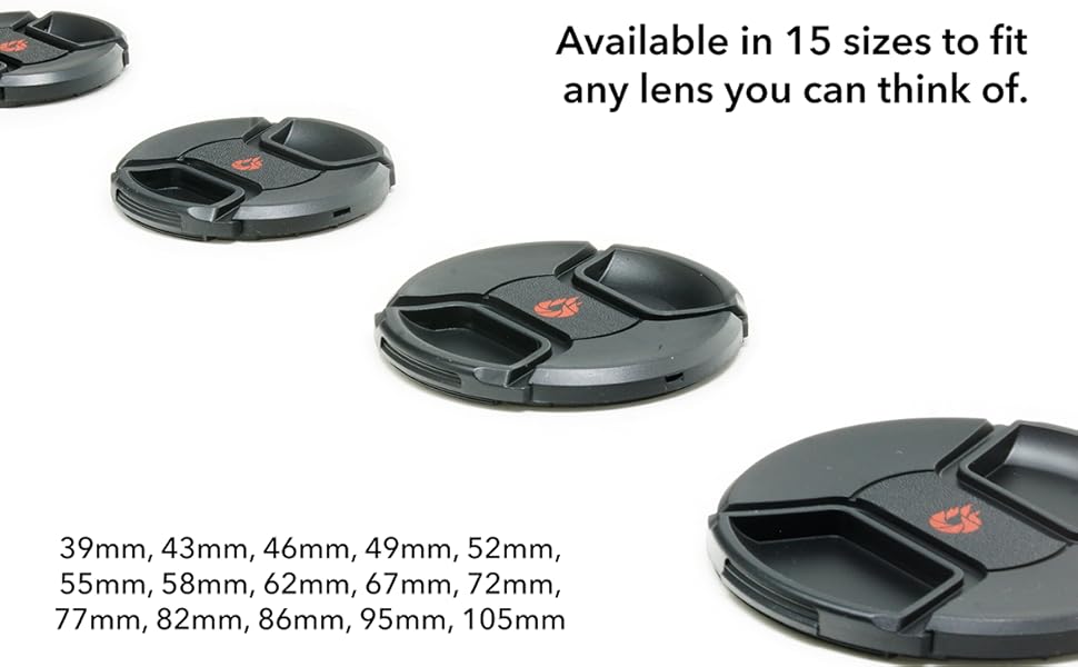 Center-Pinch Lens Cap 15 Sizes Breakthrough Filters