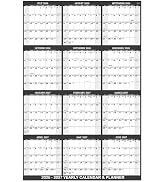 Yearly Wall Calendar 2026-2027 - Wall Calendar 2026-2027, Yearly Wall Planner with Julian Date, F...