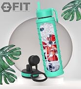 glass water bottle with straw motivational water bottle 32 oz water bottles with times to drink