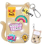 FunisFun Glitter Silicone Holder Case Compatible with Hand Sanitizer Spray 1 Fl. OZ., Cat-shaped ...