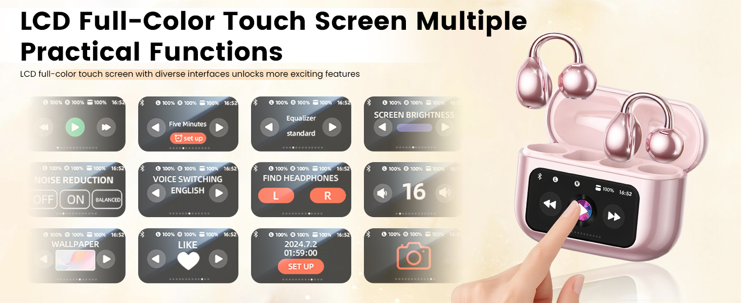 clip on headphones with LCD