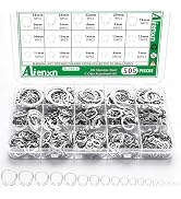 Aienxn 505PCS C Clips Assortment Kit (M3-M26), 19 Sizes External Retaining Rings, 304 Stainless S...