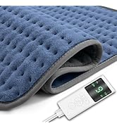 Heating Pad for Back Pain & Cramps Relief, 9 Heat Settings & 4 Timers Auto Shut Off Heating Pad, ...