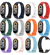 PINHEN Silicone Replacement Band Compatible with Xiaomi Mi Smart Band 8 Wristbands Fitness Sport ...