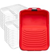 Mister Rui Paint Tray, 9 Inch Paint Tray with Liner, 21 Pack, Sturdy Plastic Paint Tray with 20 T...