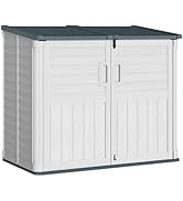 Greesum Outdoor Storage Shed Without Divider, Outdoor Waterproof Storage Cabinet for Garden Tools...