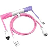 Coiled Keyboard Cable: Usb C Gaming Keyboard Cord,Custom Type Coiled Cable for Keyboard,Braided C...