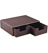 XNONE Pu Leather Stackable Drawer Organizer with 2 compartments,Handmade,Under Brewer Storage Dra...