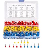 KOXXIAMOQ Double Wire Ferrules Kit, 500pcs Wire Ferrule Terminals, Insulated Ferrule Crimp Pin Te...