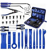 PTSTEL 95Pcs Trim Removal Tool Car Panel Door Audio Trim Removal Kit Multiple Auto Clip Pliers Fa...