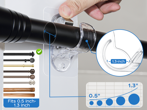 adhesive curtain rod holder