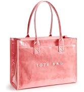 KALIDI PVC Tote Bag Women's Kraft Paper Work Purses Large Capacity Laptop Shoulder Handbag
